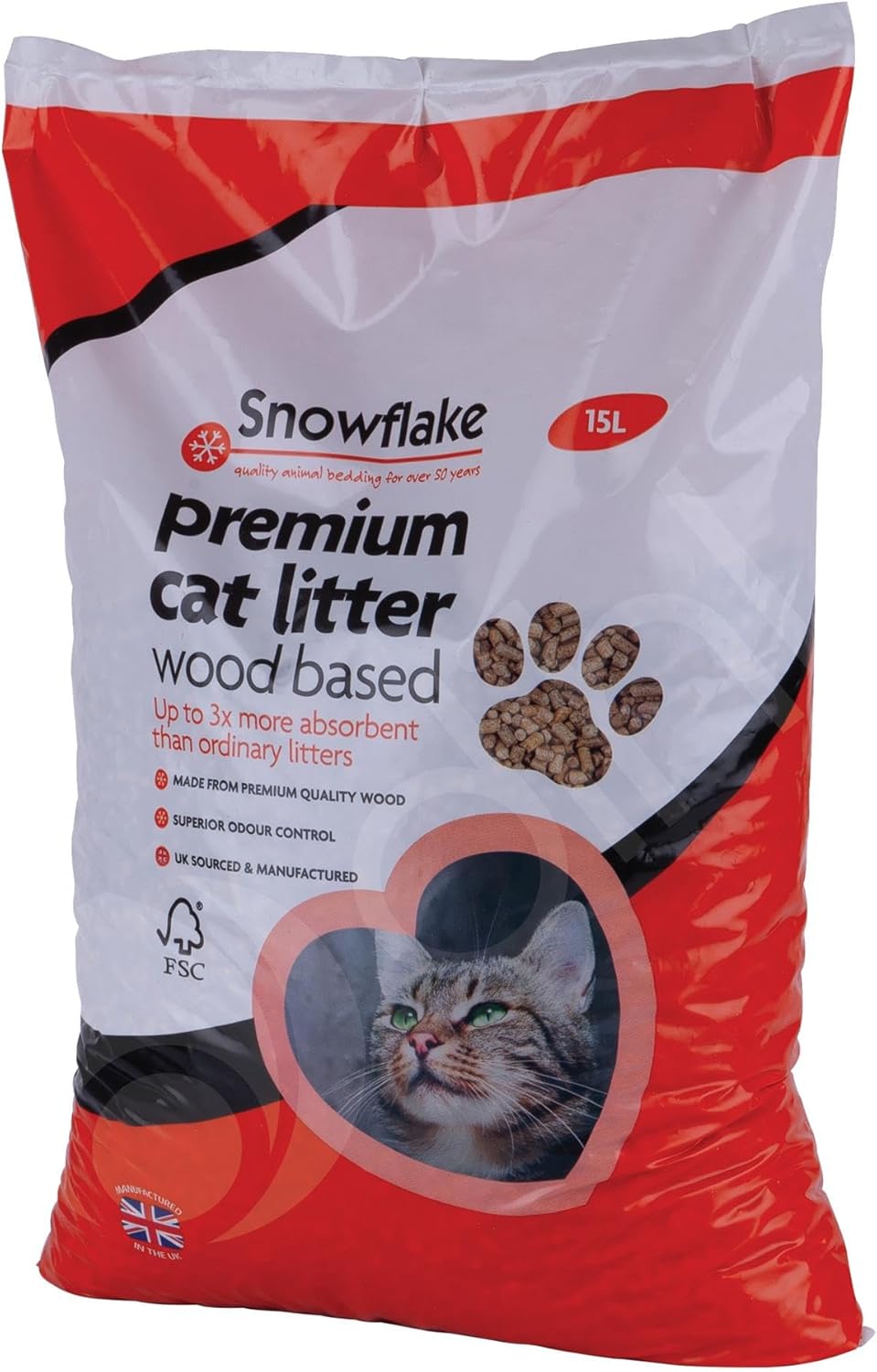 Snowflake Premium Quality Wood Based Cat Litter Pellets
