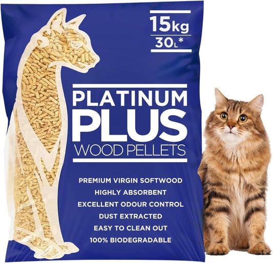 Premium Natural Wood Pellet Cat Litter – Ultra Odour Control, 99% Dust Free, Biodegradable & Super Absorbent for Cats & Kittens
