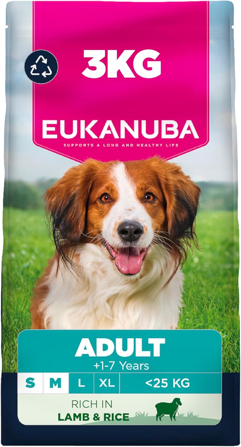 Eukanuba Lamb & Rice - Complete Dry Dog Food - For Adult Small & Medium Breed Dogs 3KG