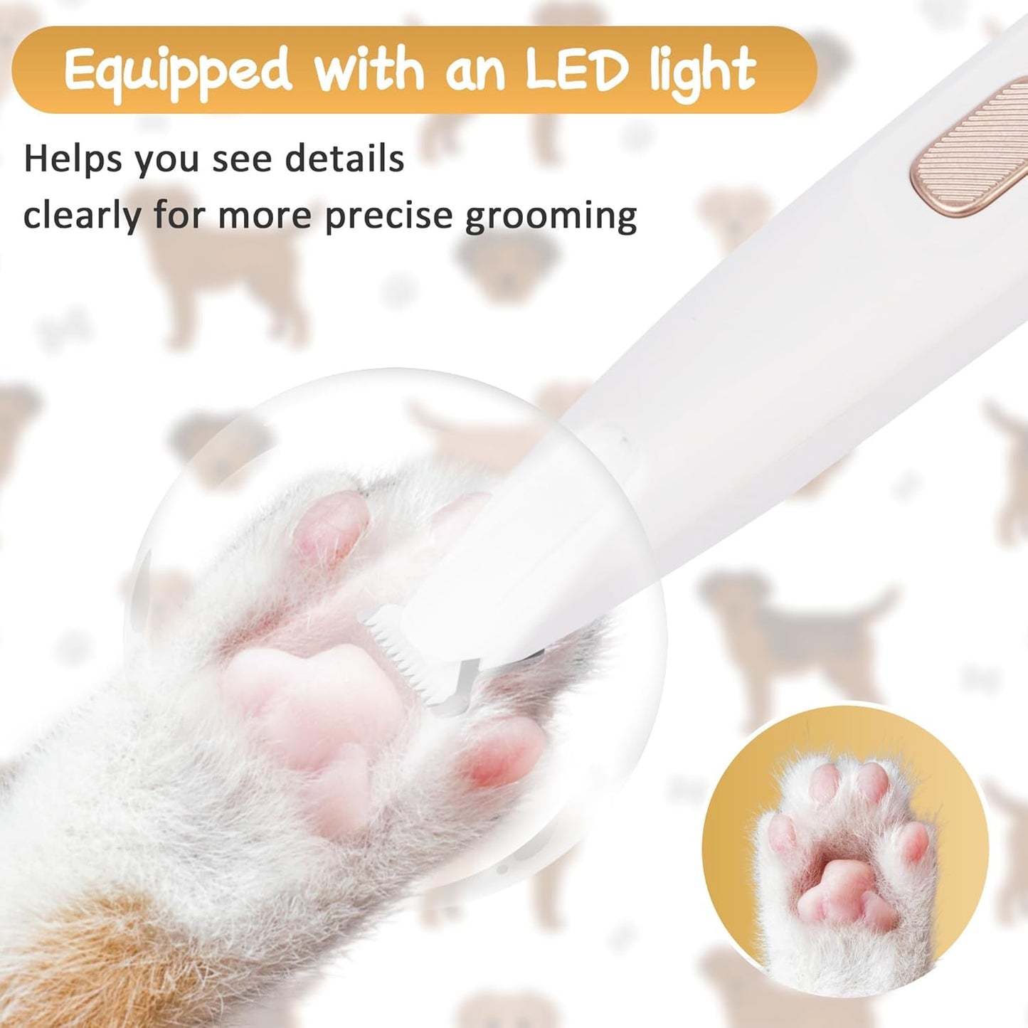 PawGlow Pro LED Pet Paw Trimmer for Cats & Dogs