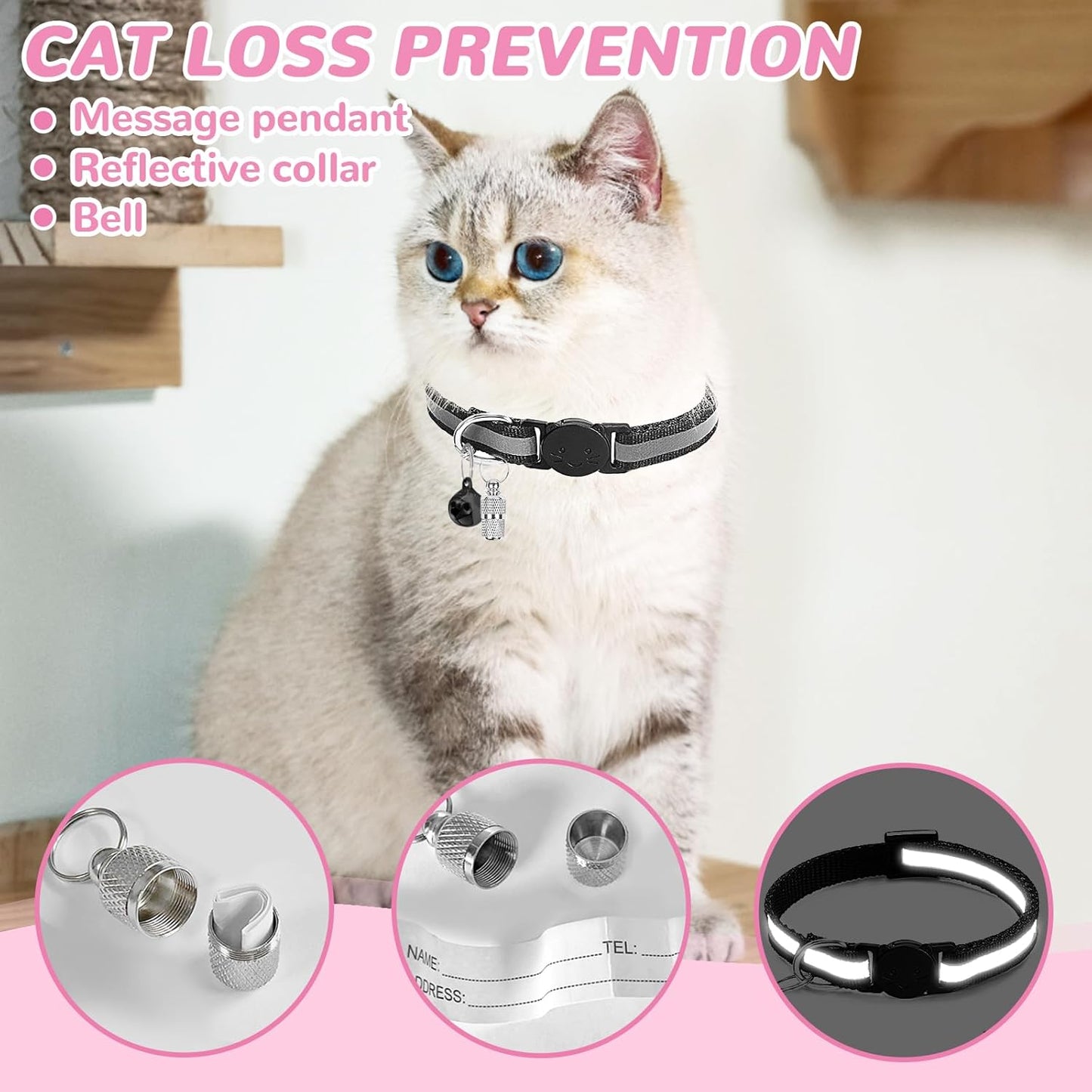 Escape Proof Cat Harness and Lead Set – Adjustable Reflective Soft Mesh Vest for Cats