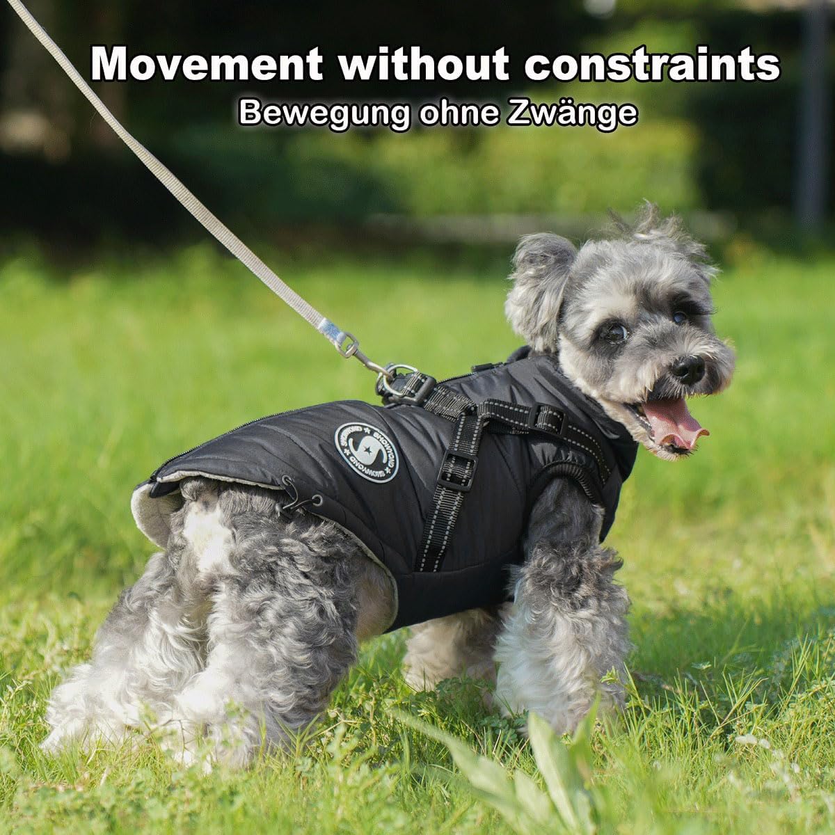 Dog Coats Waterproof Winter Warm Zip Up Dog Coat with Harness Jacket for Puppy Small Medium Large Dogs