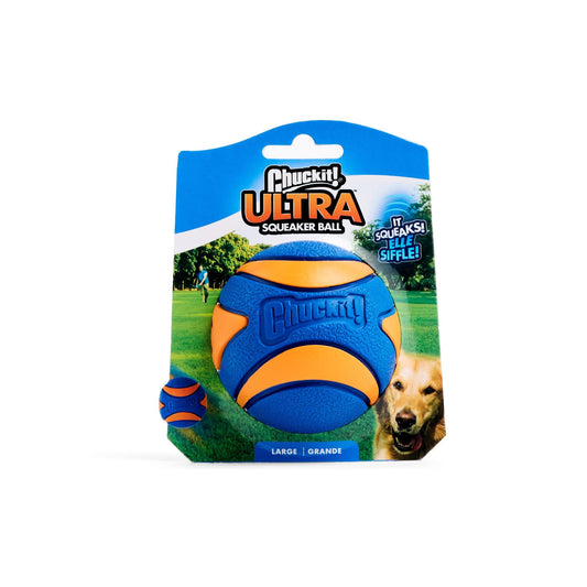 Chuckit! Ultra Squeaker Ball Dog Toy, Large (3 Inch) 1 Pack, for Large Breeds