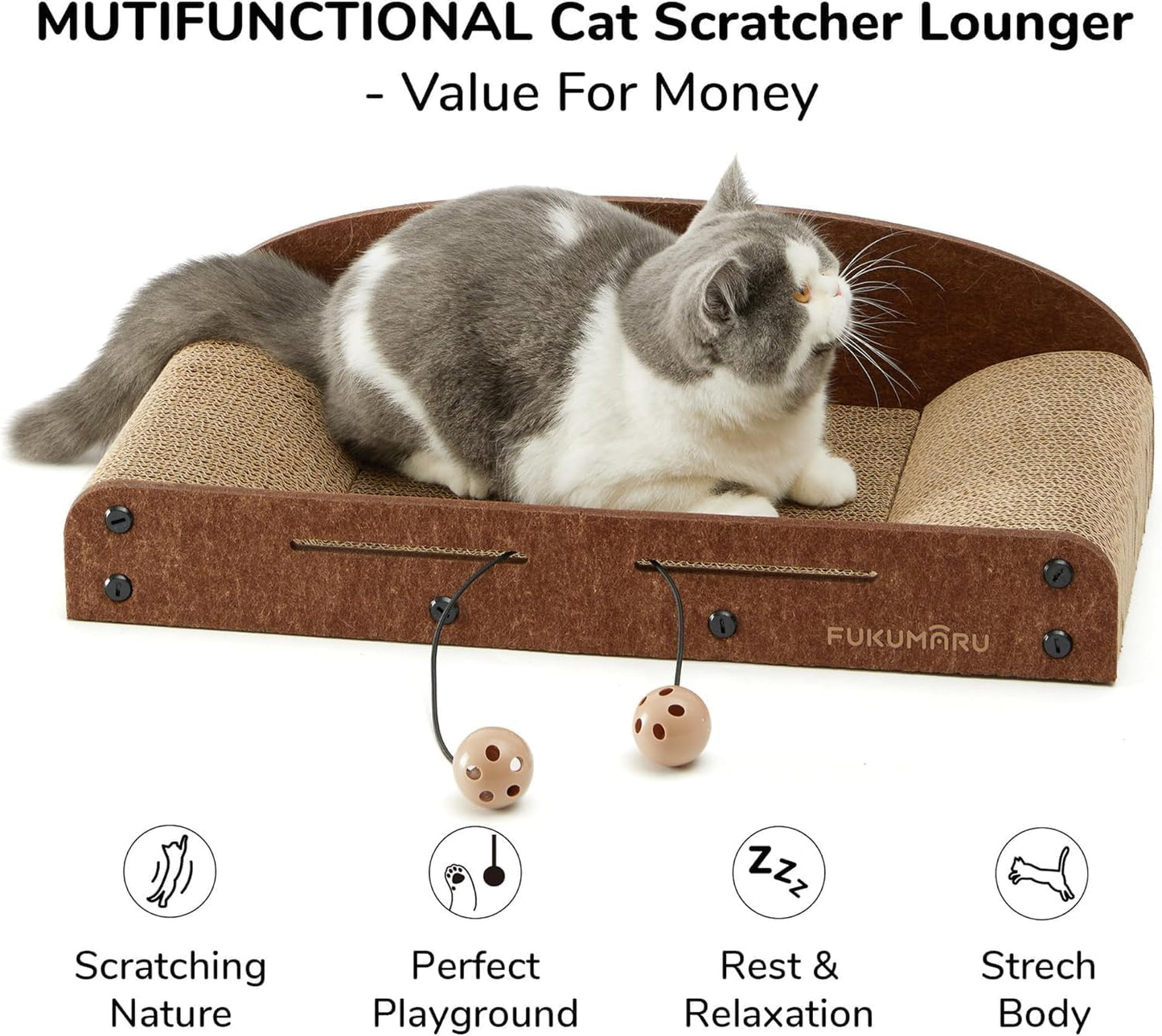 Tieker Oversized Cat Scratching Board & Bed – Durable Cardboard Cat Sofa for Rest & Play