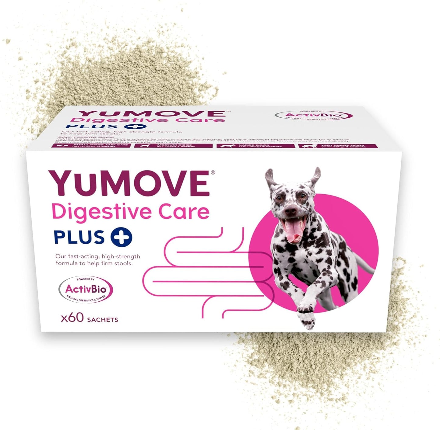 YuMOVE Digestive Care PLUS, Dogs & Cats Pre and Probiotics Supplement for Gut Health, Digestive Support Veterinary Strength with Fast-acting Ingredients, All Ages and Breeds, 60 Sachets