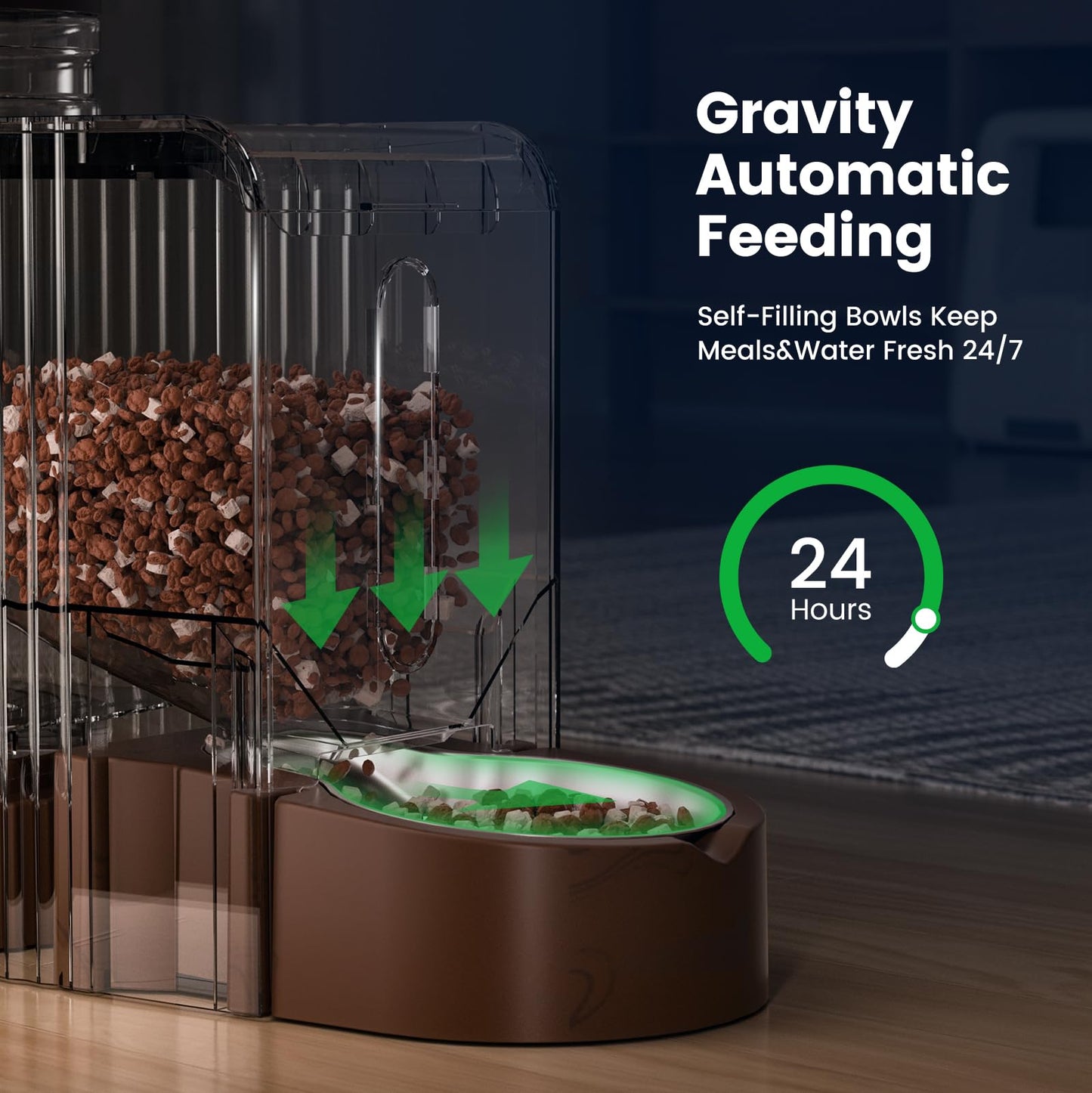 Gardner 2-in-1 Automatic Pet Feeder & Water Dispenser – Gravity Food & Water Station for Cats & Dogs