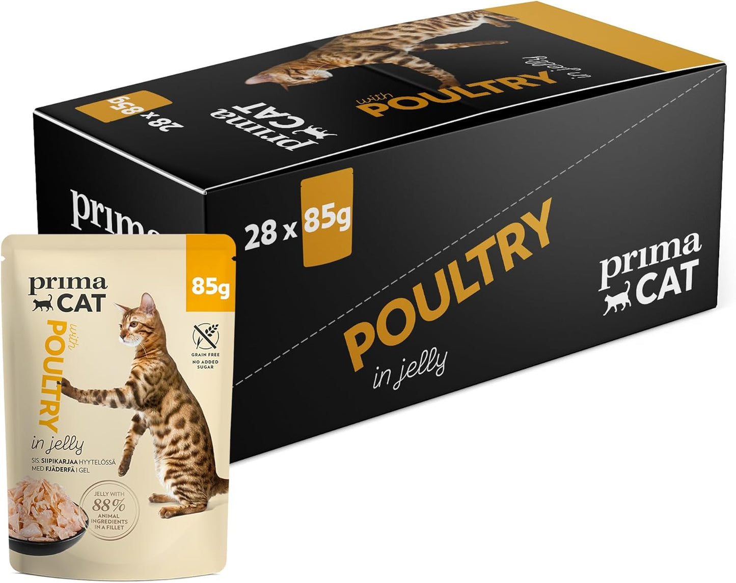 PrimaCat Classic Complete Wet Cat Food — Sterilised Cats | Salmon, Poultry, Fish, Turkey