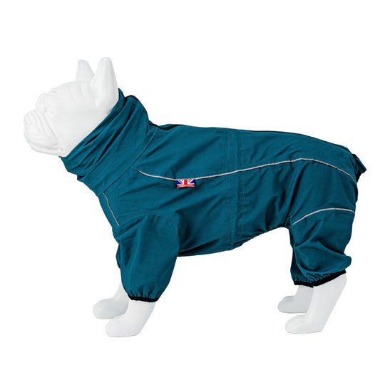 HUGO & HUDSON Dog Reflective Jacket Protective Overalls - Warm Outdoor Winter Windproof Dog Coat Vest for Small, Medium, Large & XL Dogs - Teal - S35