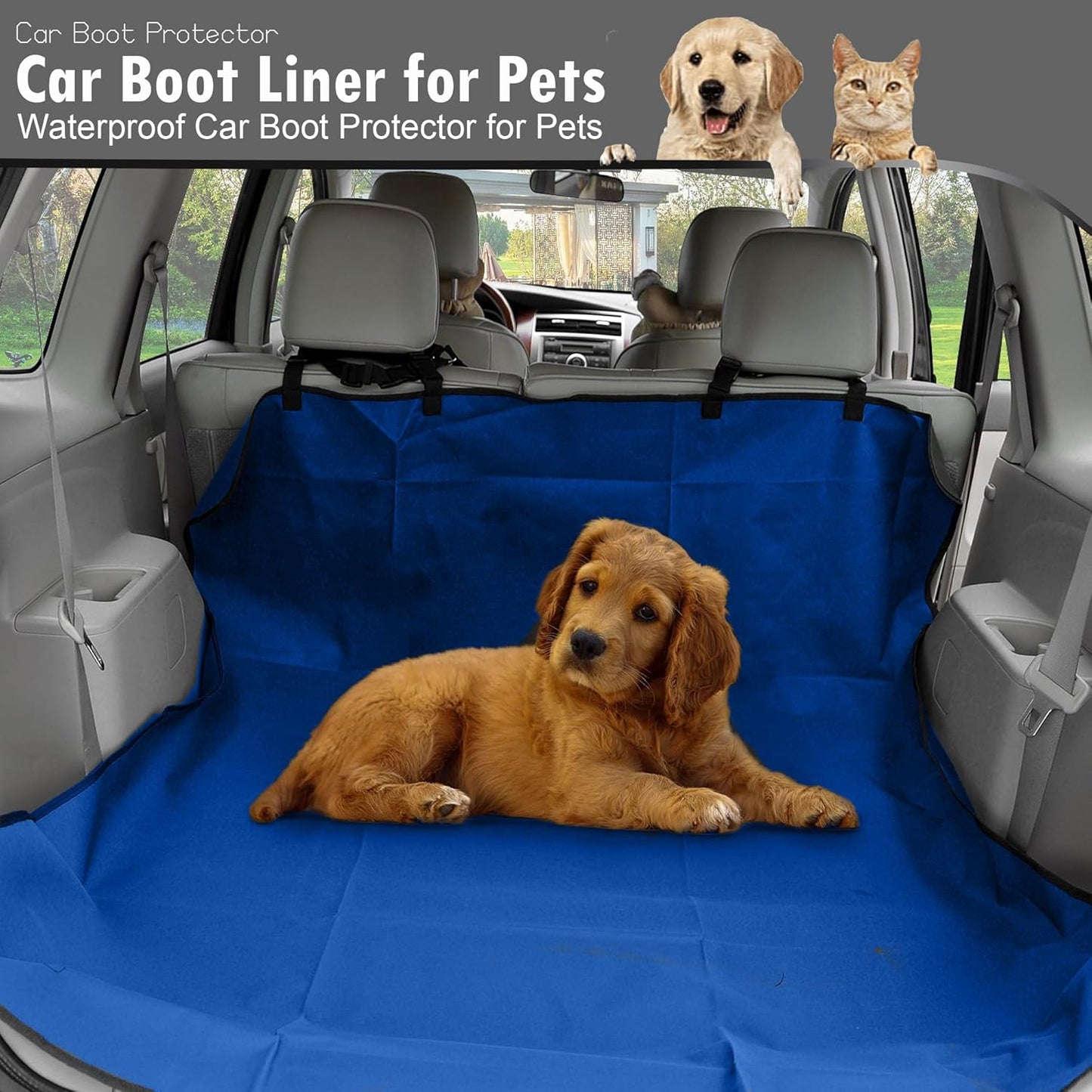 Waterproof Car Boot Protector for Dogs – Non-Slip Boot Liner with Side & Bumper Flap Protection