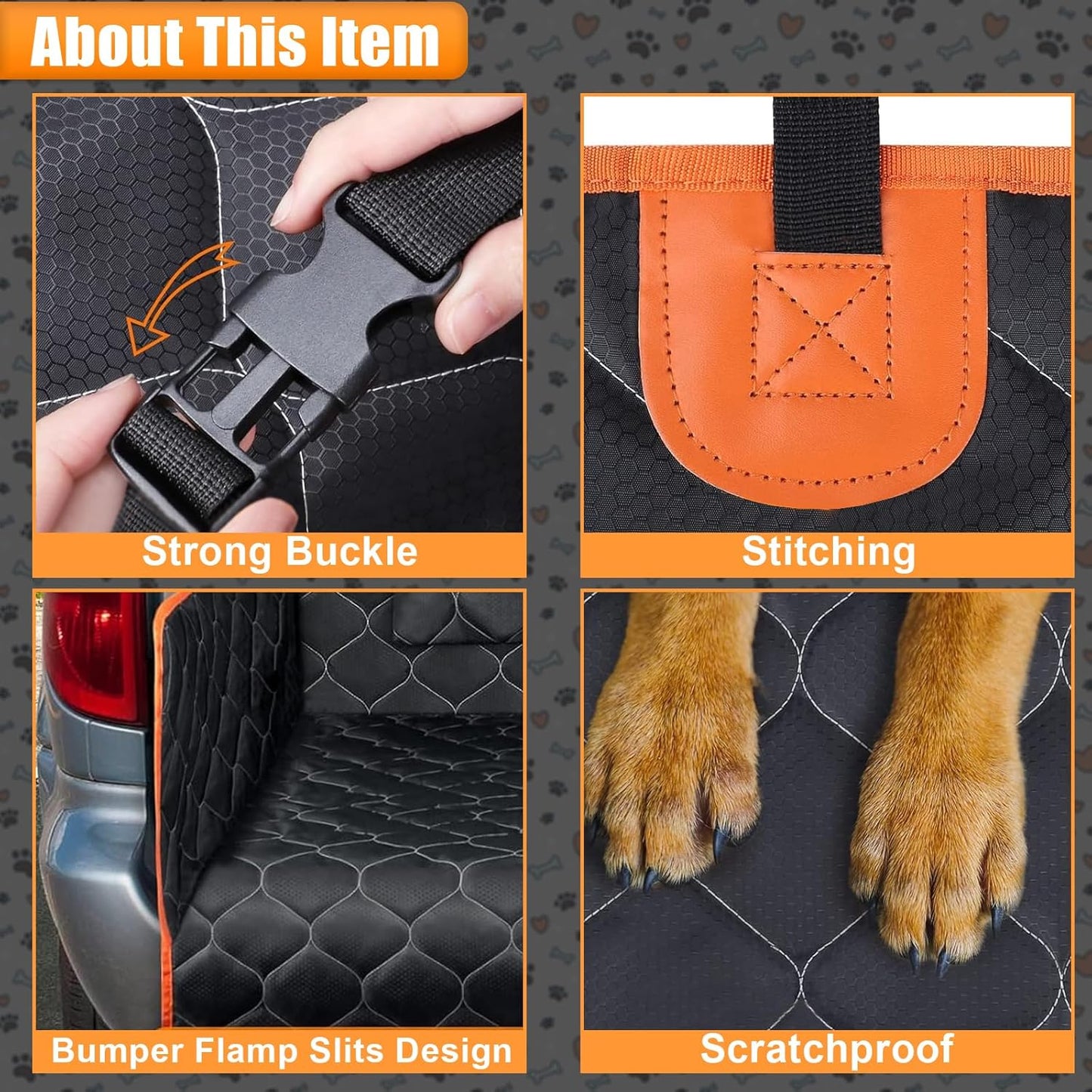 Waterproof Car Boot Protector for Dogs – Non-Slip Boot Liner with Side & Bumper Flap Protection