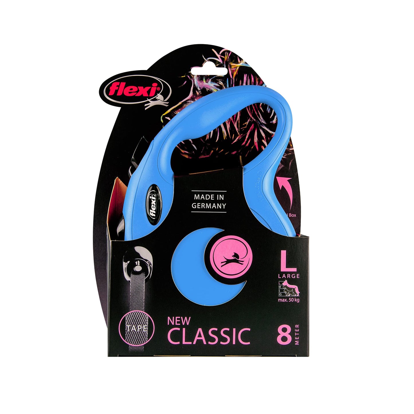 Flexi Cl30T8.210.Bl Roll-Leash New Classic L Tape 8 M, Blue