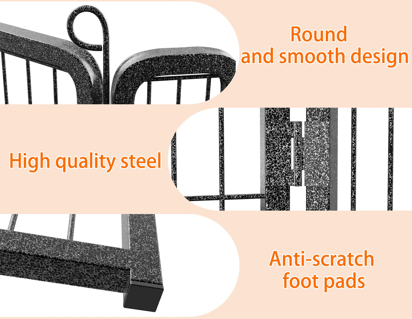 HOMIDEC Dog Pen – 8 Panel Heavy Duty Foldable Pet Playpen with Door, Indoor/Outdoor Fence for Dogs, Puppies, Cats & Small Animals (Silvery 120x120x80cm)