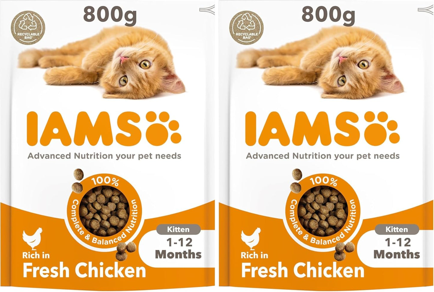 IAMS for Vitality Kitten Food with Fresh Chicken – Dry & Wet Food for Healthy Growth