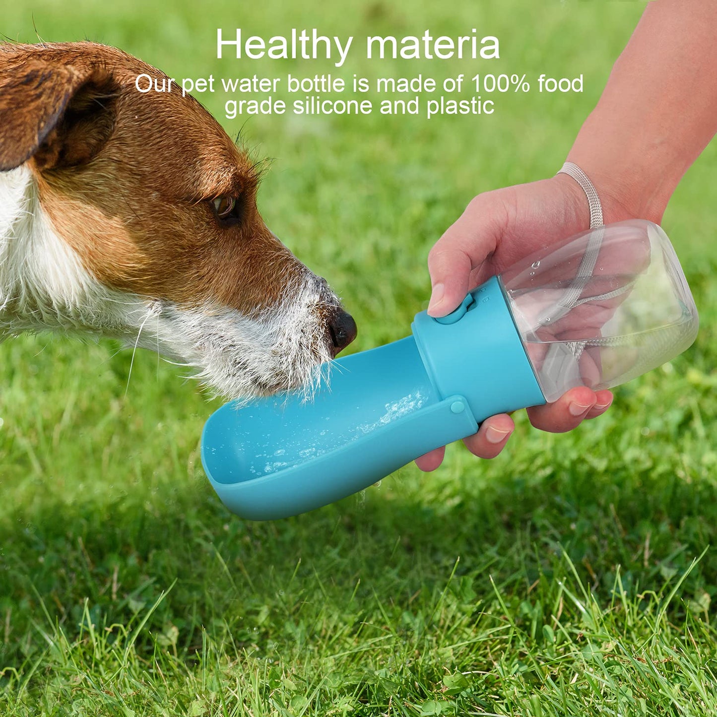 Gezimetie Dog Water Bottle – Foldable Pet Water Dispenser with Waste Bag Holder for Walking & Travel