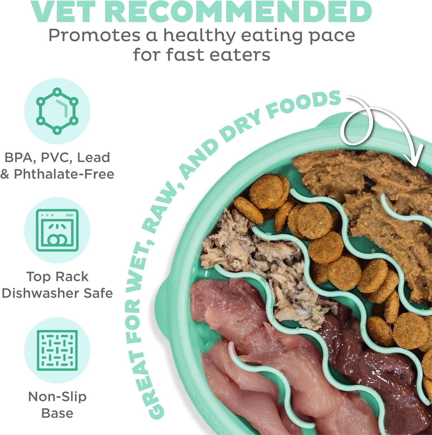 Outward Hound Puppy Slow Feeder Bowl – Slows Eating, Anti-Choking & Digestive Support for Dogs & Cats