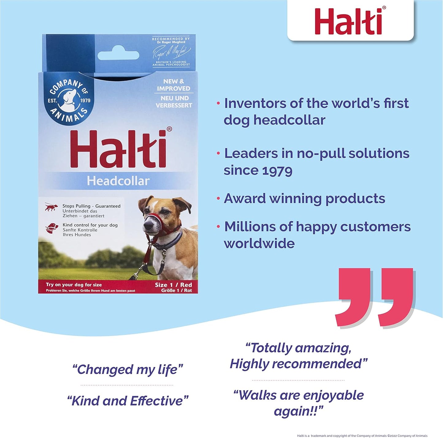 HALTI Headcollar UK Bestselling Dog Head Harness to Stop Pulling on the Lead, Easy to Use, Padded Nose Band, Adjustable & Reflective, Professional Anti-Pull Training Aid for Large Dogs