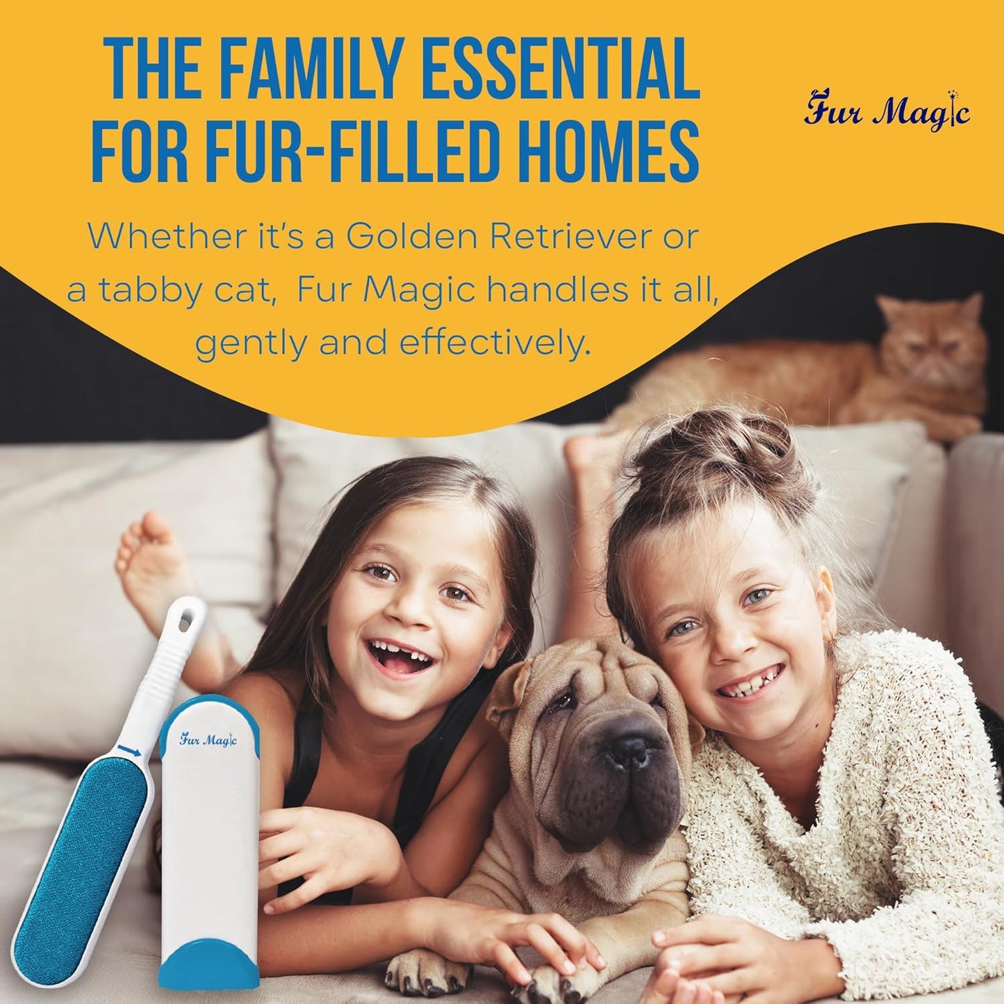 Pet Hair Remover Roller – Reusable Dog & Cat Fur Cleaner for Sofa, Carpet & Clothes