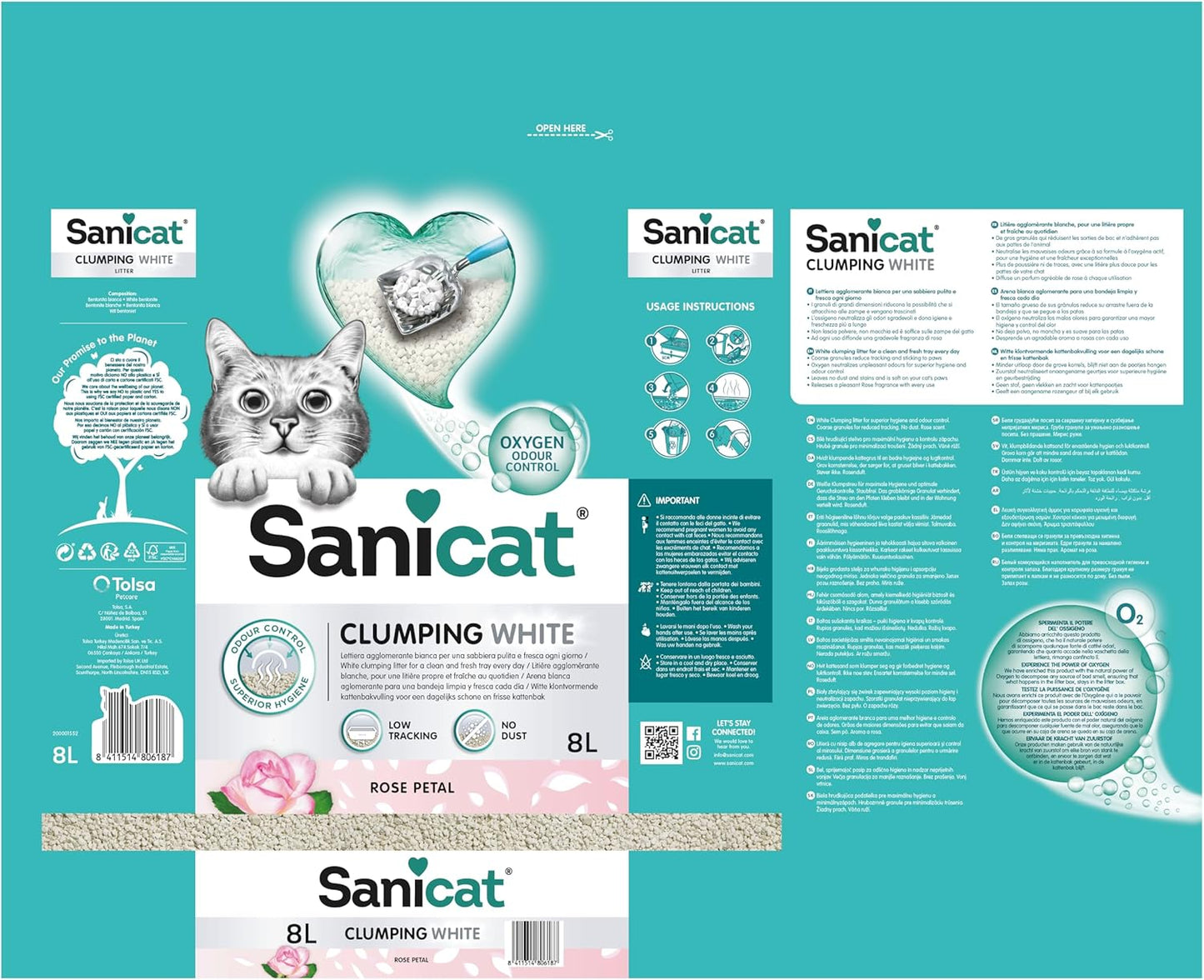 Sanicat - Classic cat litter with Aloe Vera | 7-day odour control | Fast absorption | product for your pet’s hygiene Keep Your Home Clean