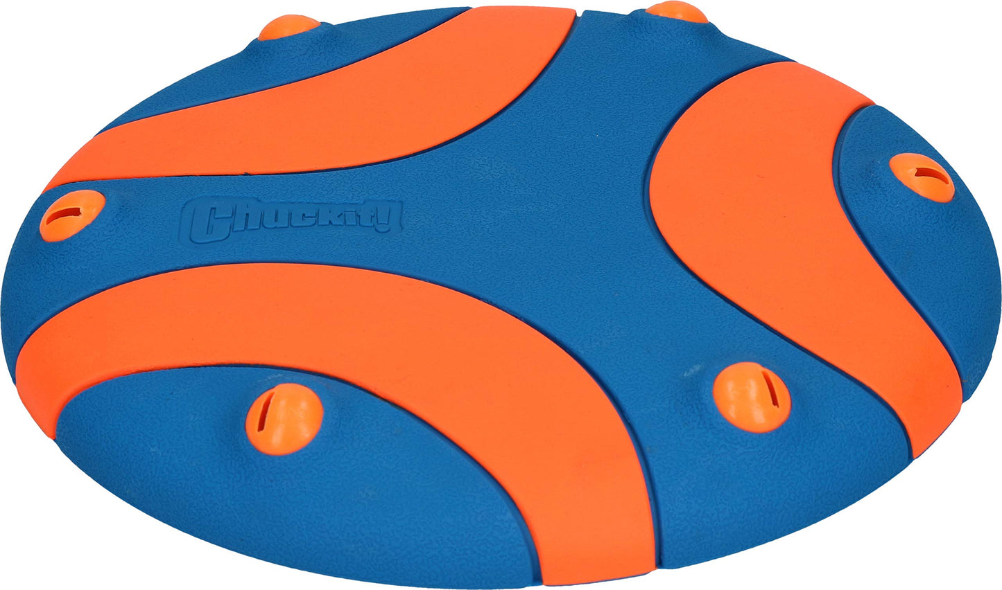 Chuckit! Whistle Flight Outdoor Dog Toy, Orange and Blue