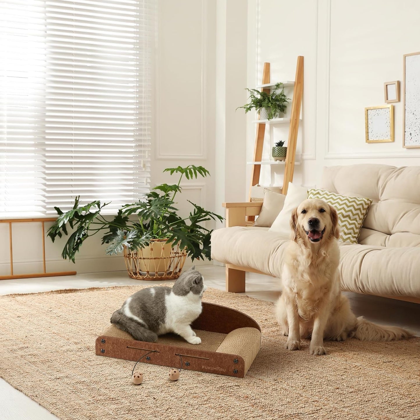 Tieker Oversized Cat Scratching Board & Bed – Durable Cardboard Cat Sofa for Rest & Play