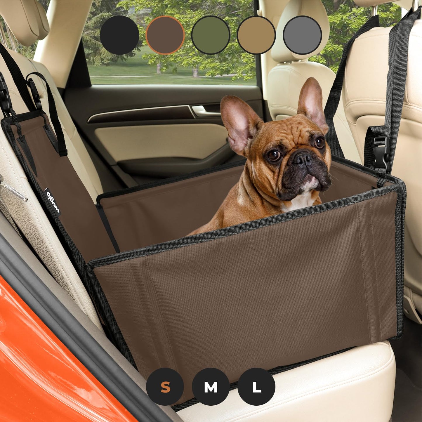 Wuglo Extra Stable Dog Car Seat – Waterproof & Reinforced for Medium Dogs