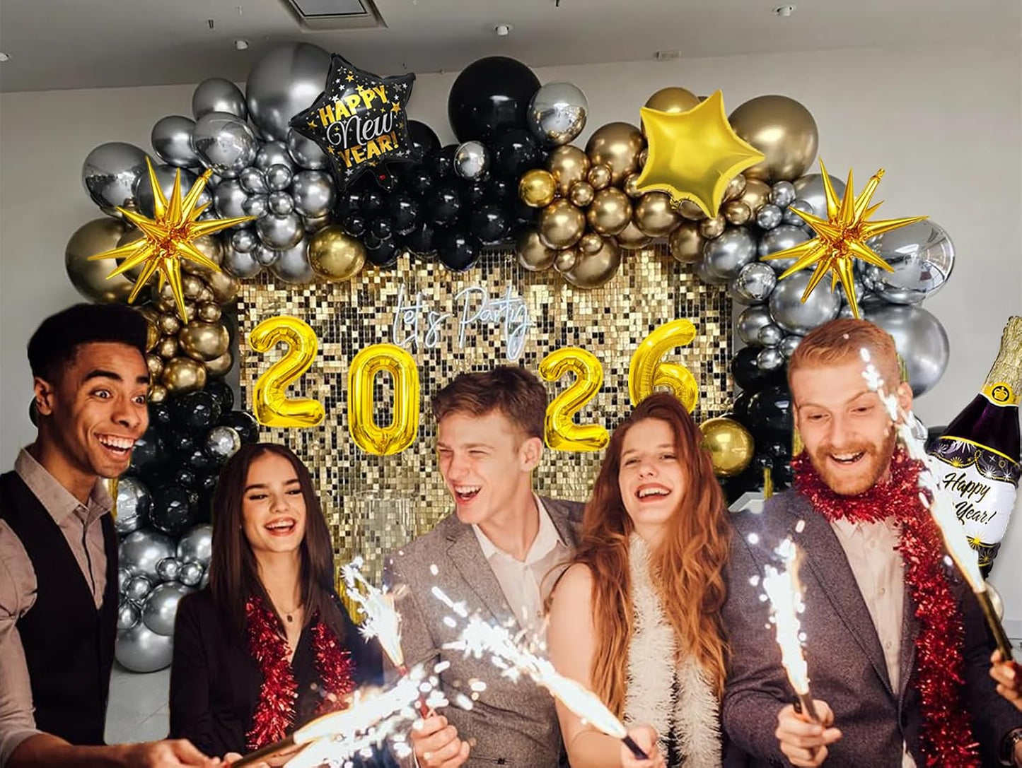 Christmas Balloon Garland Arch Kit, Red Green White Gold Balloons with Large Candy Cane Swirl Foil Balloon for Winter Xmas Party Decorations 164PCS