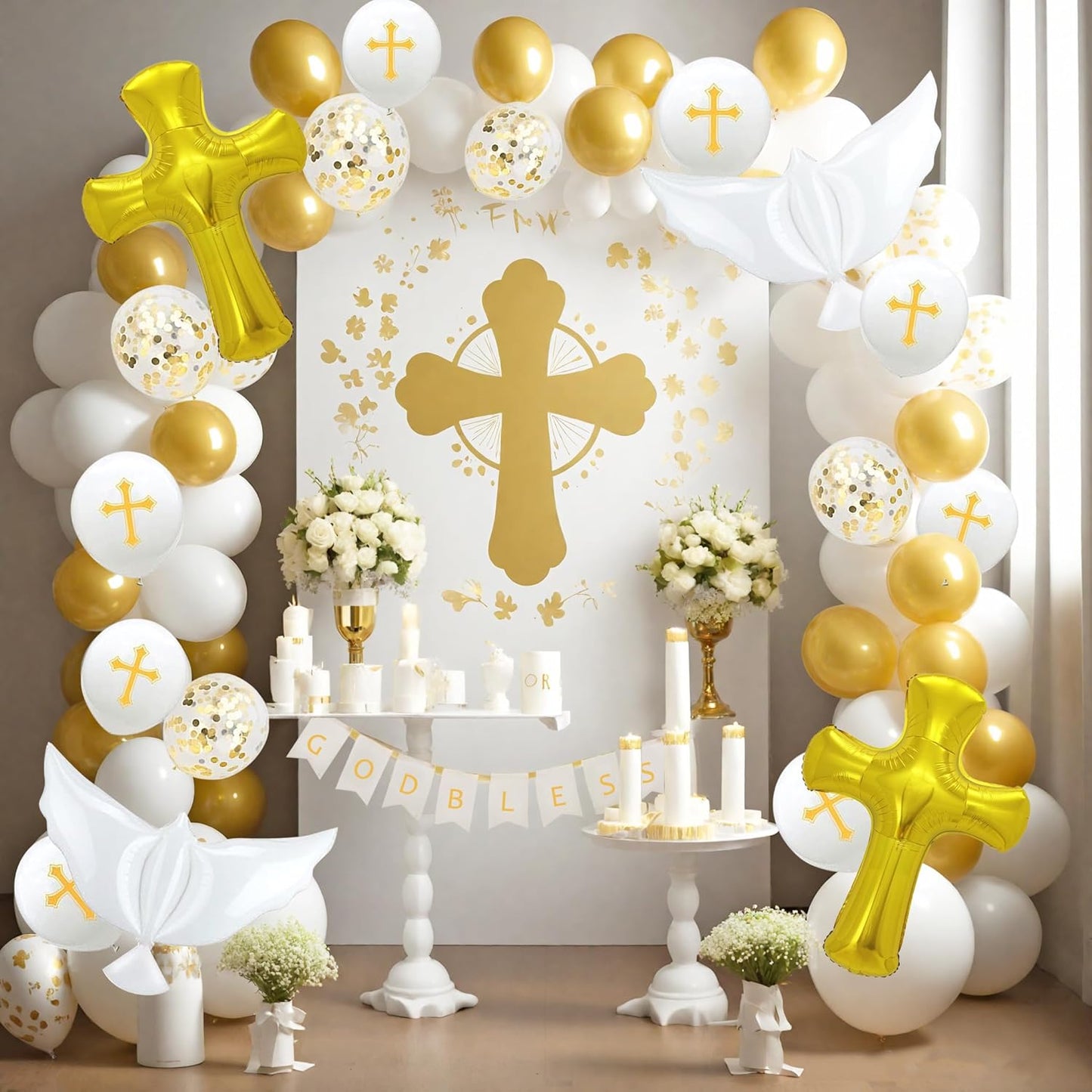 Christmas Balloon Garland Arch Kit, Red Green White Gold Balloons with Large Candy Cane Swirl Foil Balloon for Winter Xmas Party Decorations 164PCS