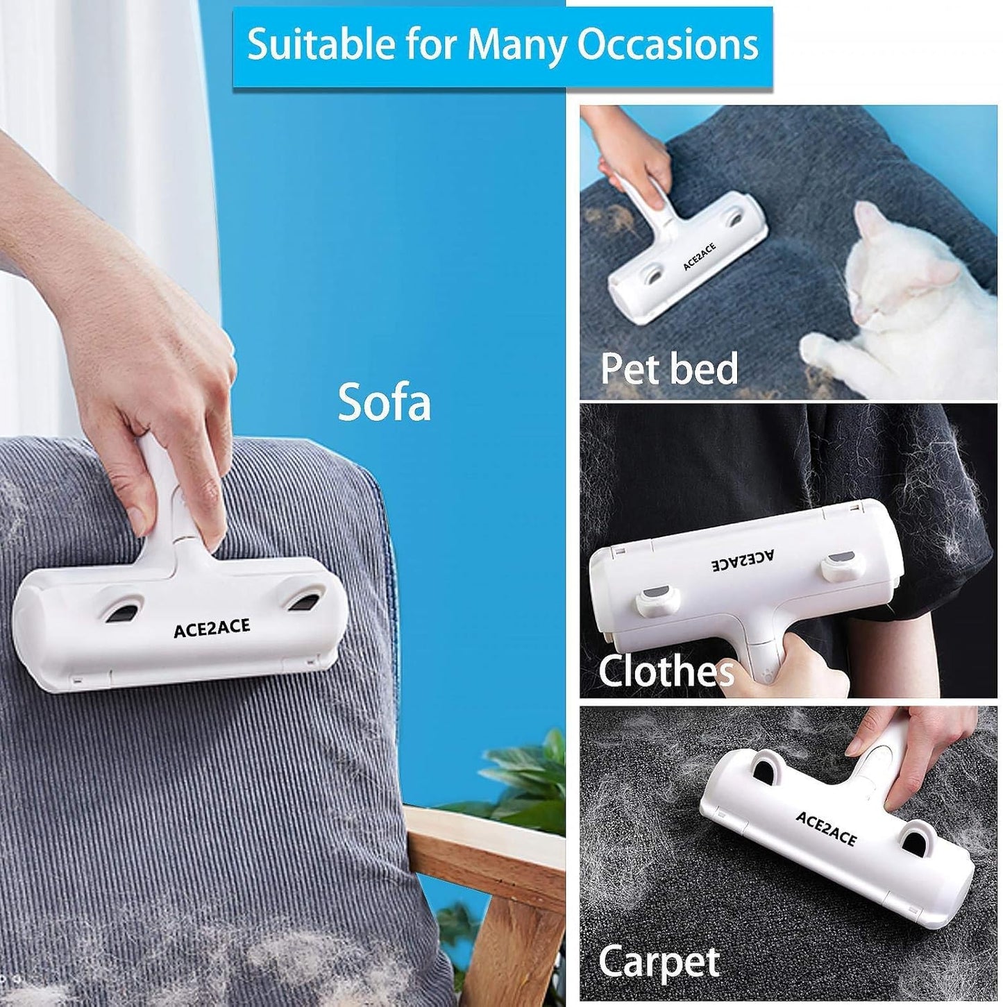 Pet Hair Remover Roller – Reusable Dog & Cat Fur Cleaner for Sofa, Carpet & Clothes