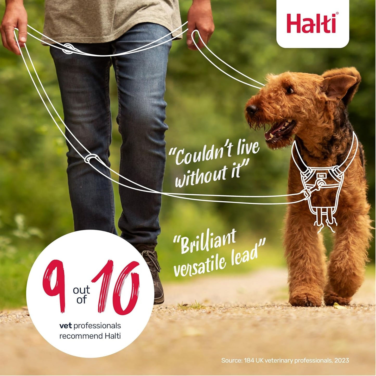 HALTI No-Pull Dog Training Lead – Professional Double-Ended Control Leash for Easy, Stress-Free Walks