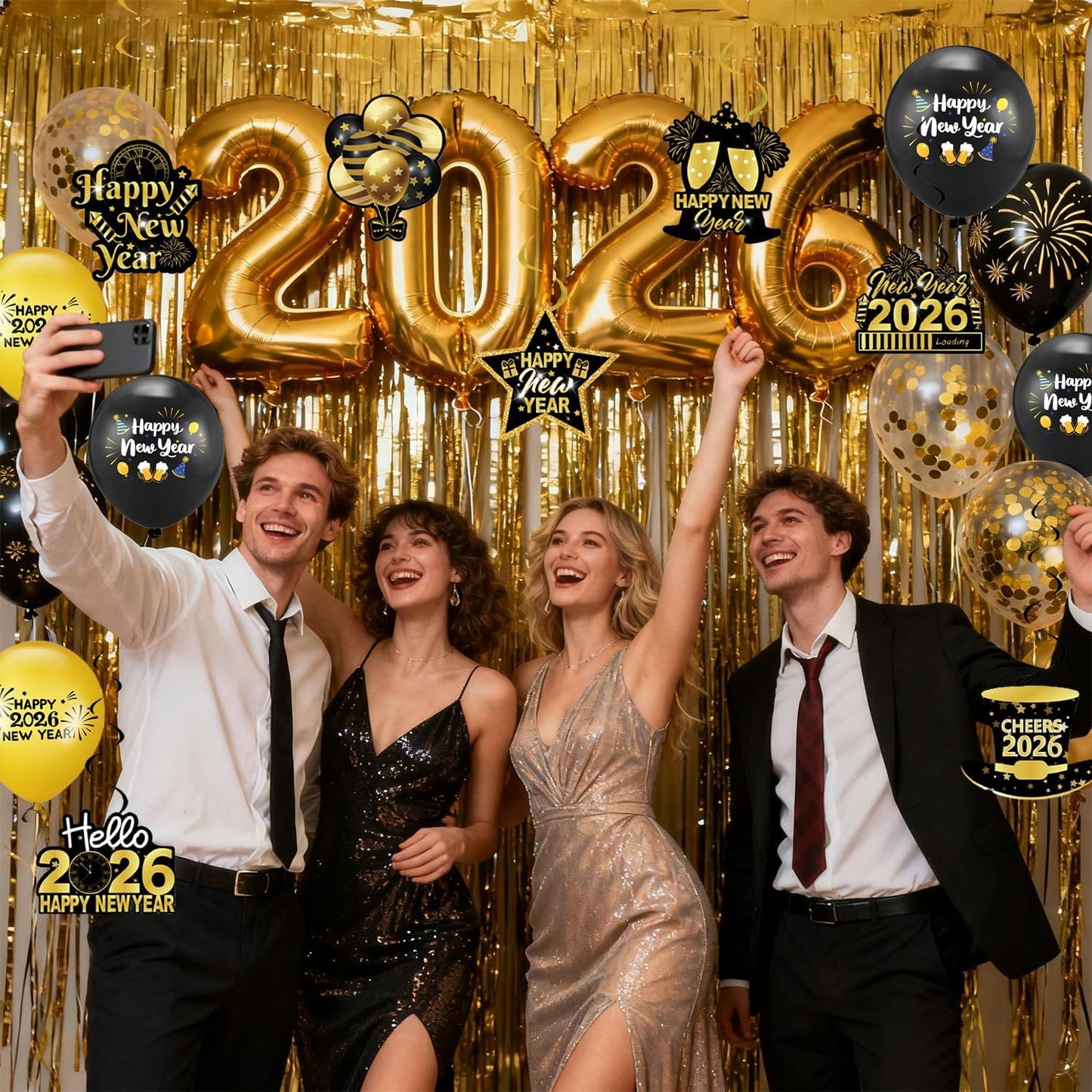 2026 New Year Vibes — 70-pc Gold Balloon & Decor Set