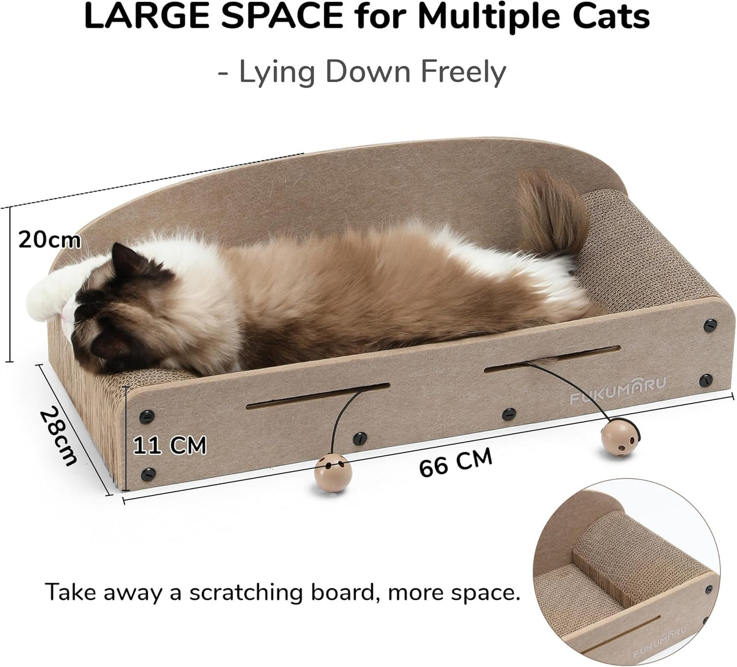 Tieker Oversized Cat Scratching Board & Bed – Durable Cardboard Cat Sofa for Rest & Play