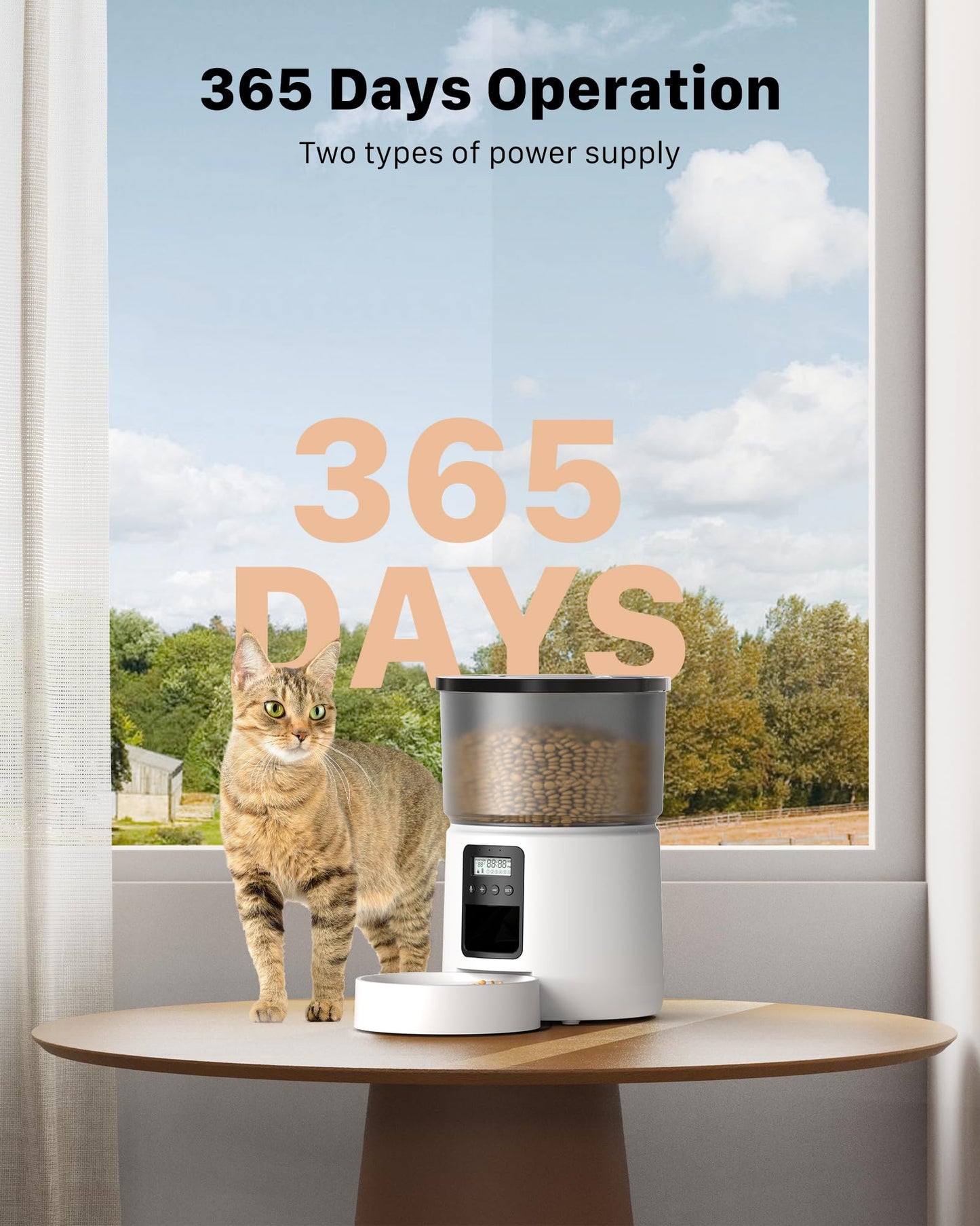 BEMOONY Automatic Cat Feeder – 5L Smart Pet Food Dispenser with Custom Feeding Schedule for Cats & Dogs