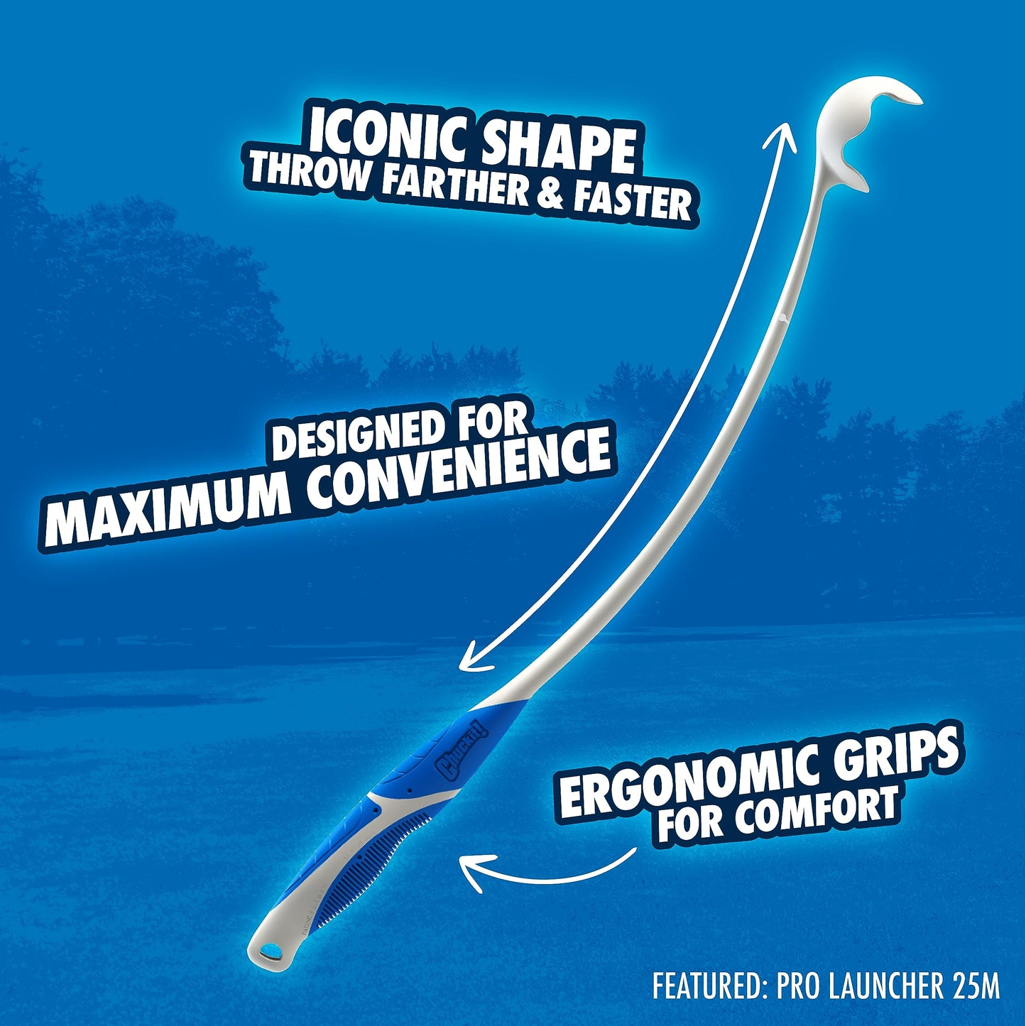 Chuckit! Fetch & Fold 25M Dog Ball Launcher, 25" Length, Includes Medium Ball (2.5") For Dogs 20-60 Pounds