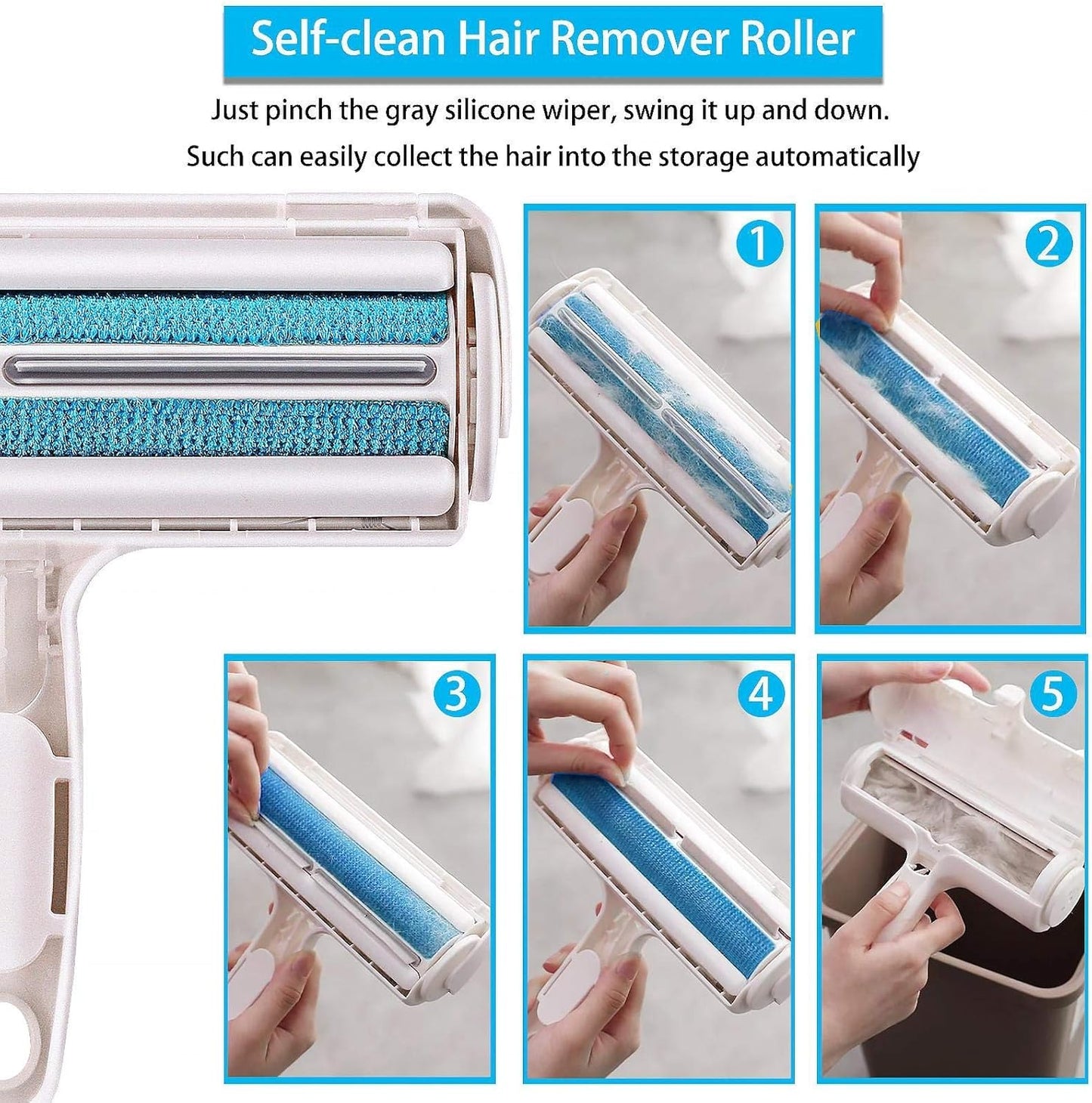 Pet Hair Remover Roller – Reusable Dog & Cat Fur Cleaner for Sofa, Carpet & Clothes