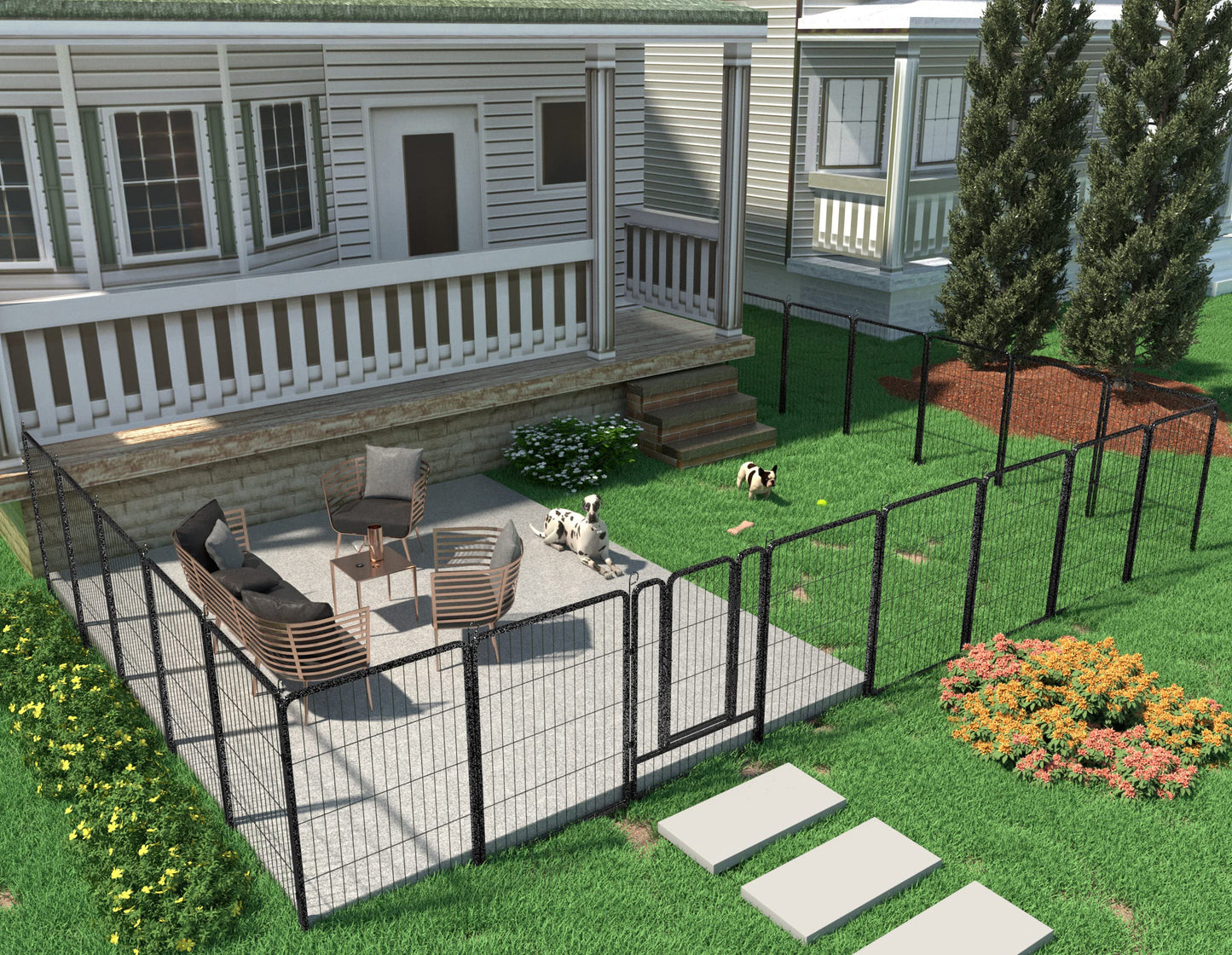 HOMIDEC Dog Pen – 8 Panel Heavy Duty Foldable Pet Playpen with Door, Indoor/Outdoor Fence for Dogs, Puppies, Cats & Small Animals (Silvery 120x120x80cm)