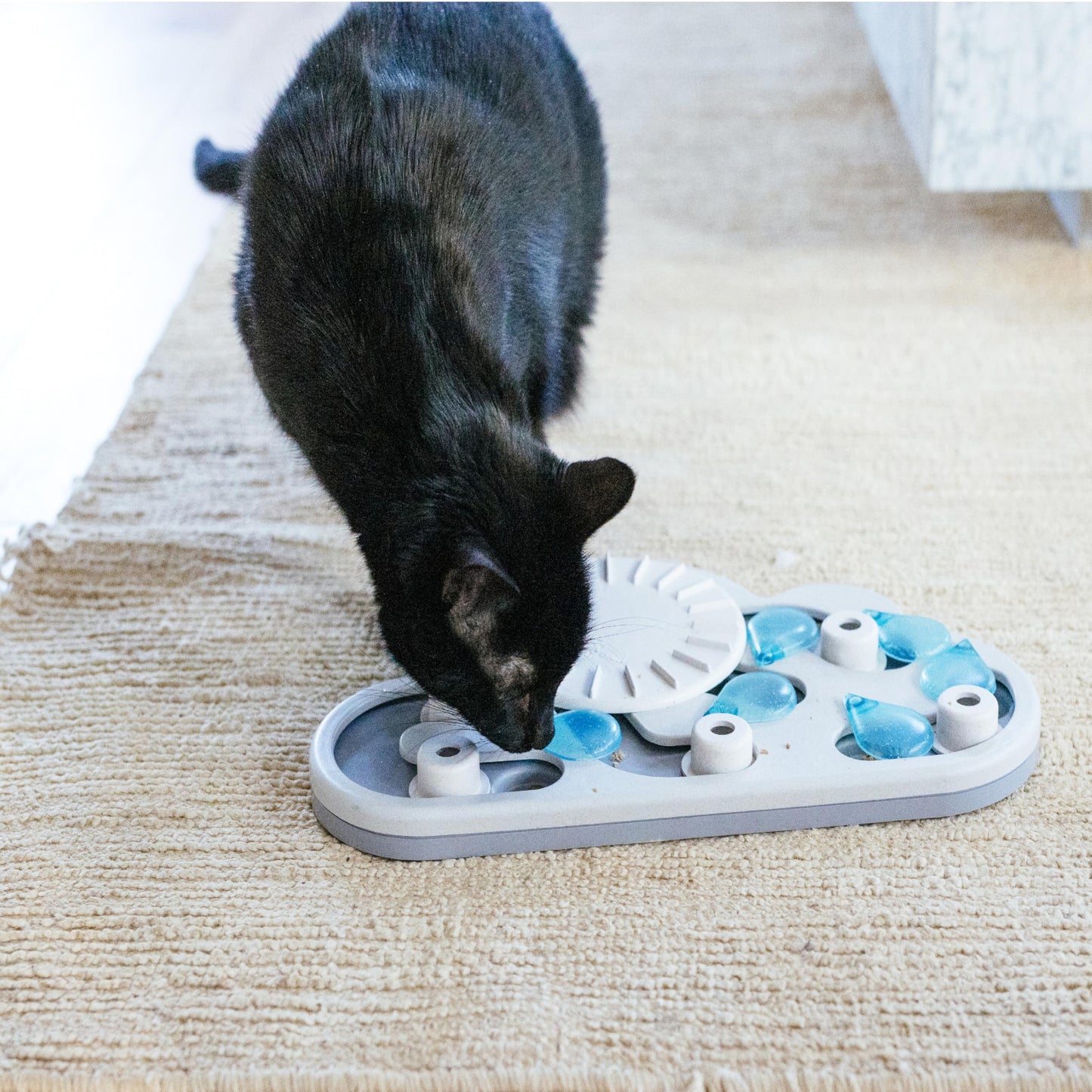 Catstages Rainy Day Puzzle & Play, Interactive Treat Puzzle Cat Toy 15.4 in x 9.4 in, Gray