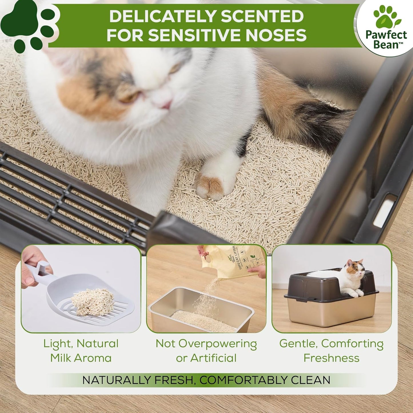 Premium Tofu Cat Litter – Natural Clumping & Flushable Cat Litter