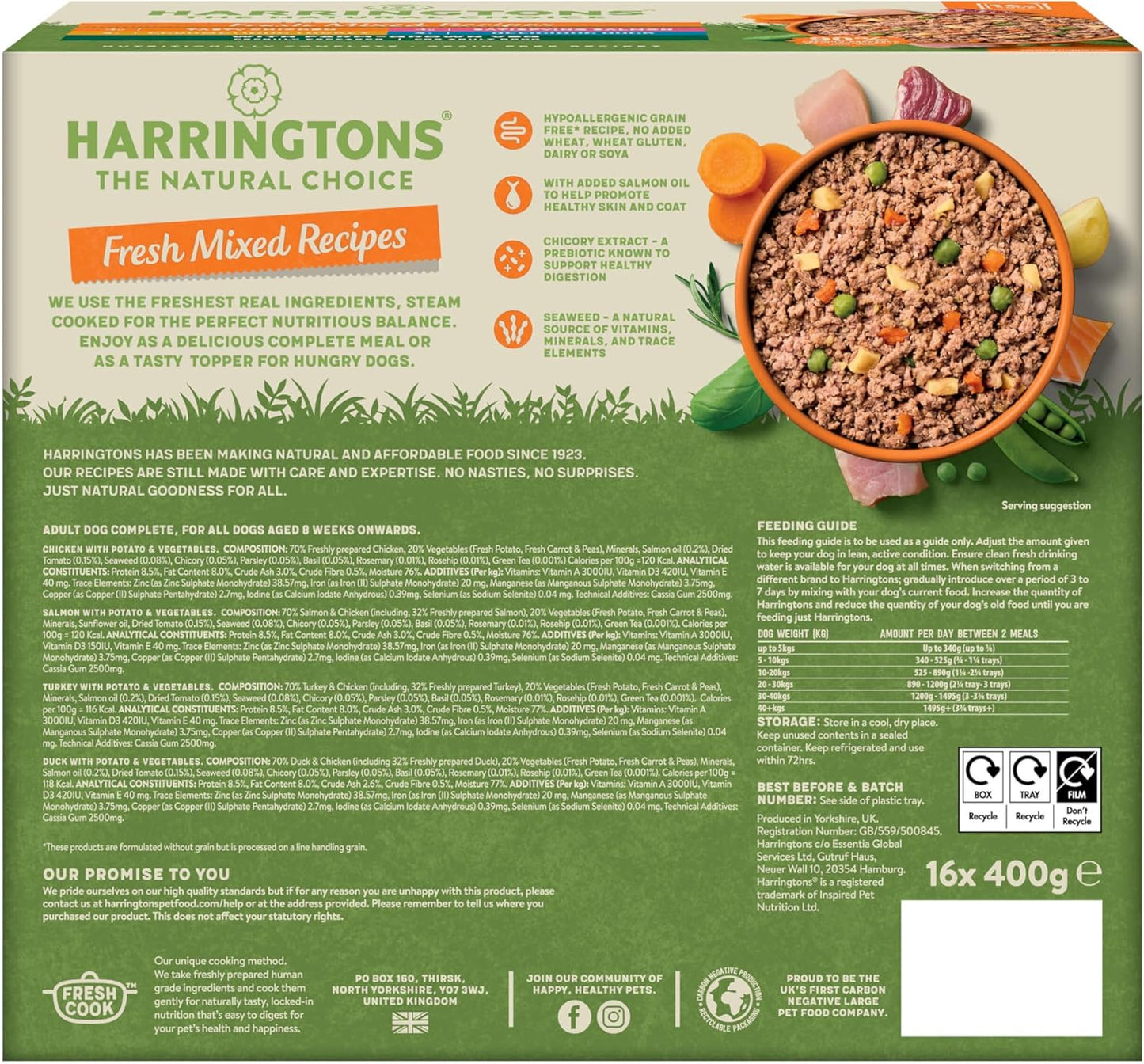 Harringtons Complete Wet Tray Grain Free Hypoallergenic Dog Food