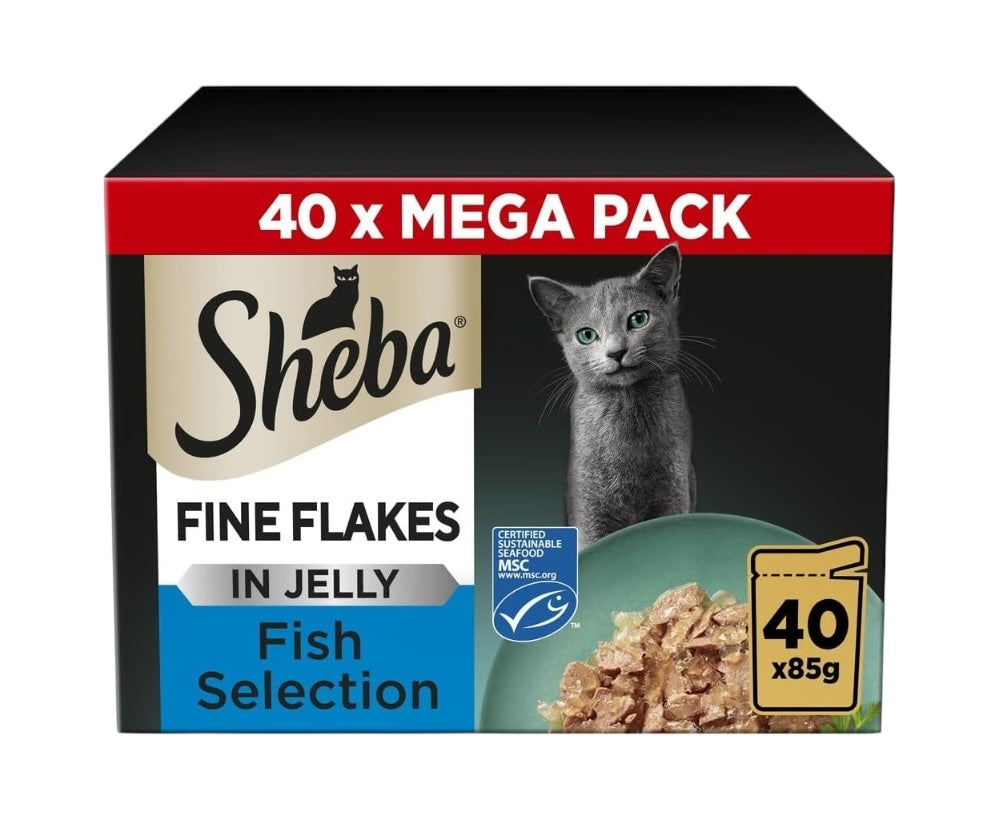 Sheba Fine Flakes in Jelly Wet Cat Food — Adult Cats | Poultry Collection, Fish Flavours,Meaty Selection