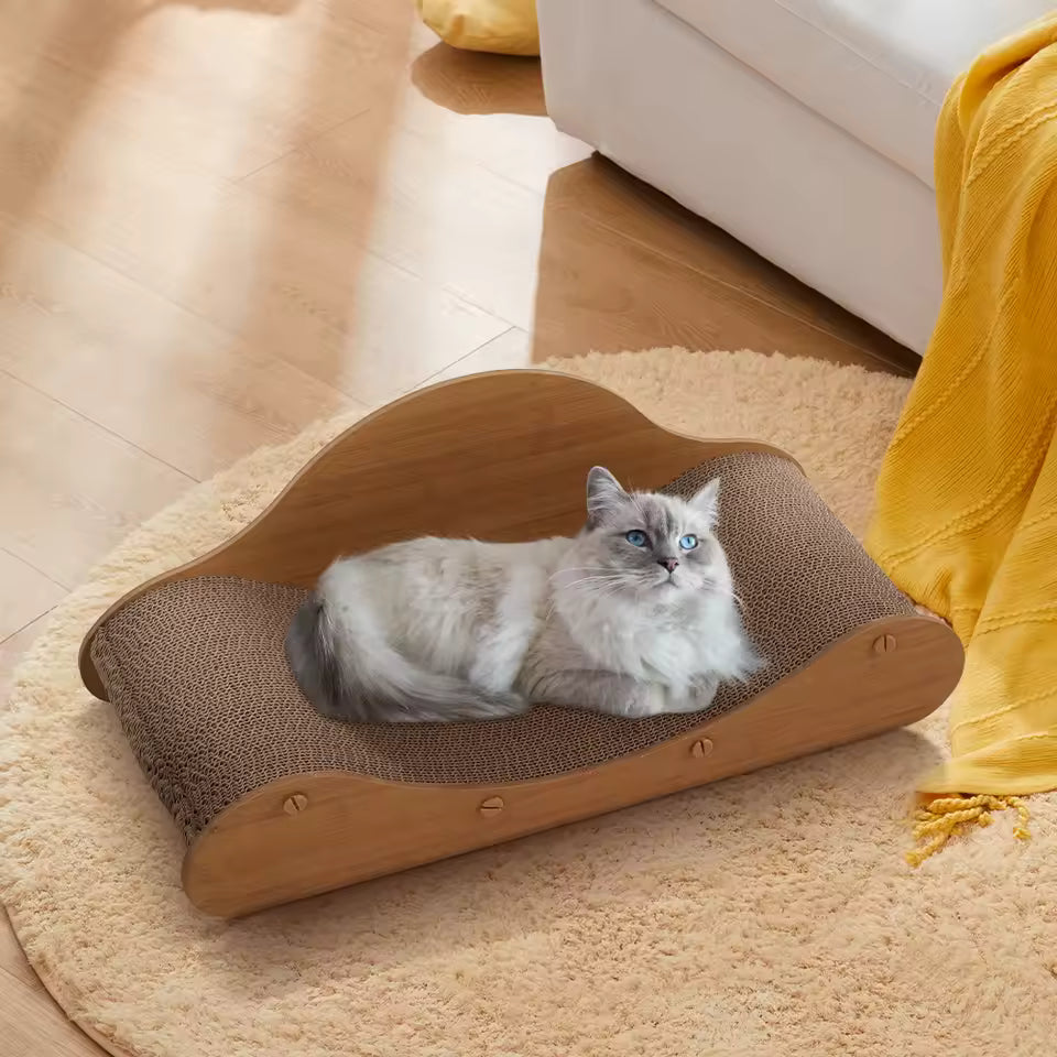 Tieker Oversized Cat Scratching Board & Bed – Durable Cardboard Cat Sofa for Rest & Play