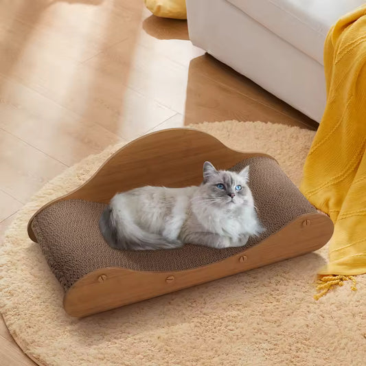 Tieker Oversized Cat Scratching Board & Bed – Durable Cardboard Cat Sofa for Rest & Play