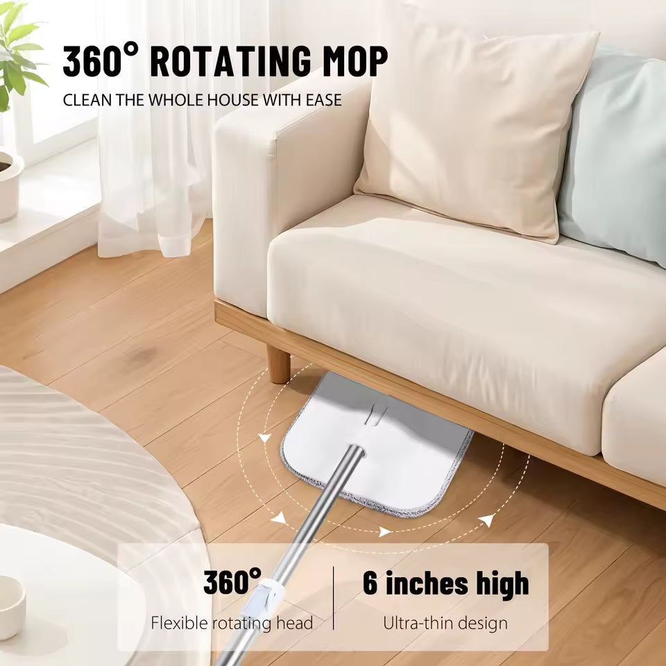 VickHome 360° Turbo Spin Mop & Bucket Set – Easy Floor Cleaning System with Self-Wringing Dehydrate Function