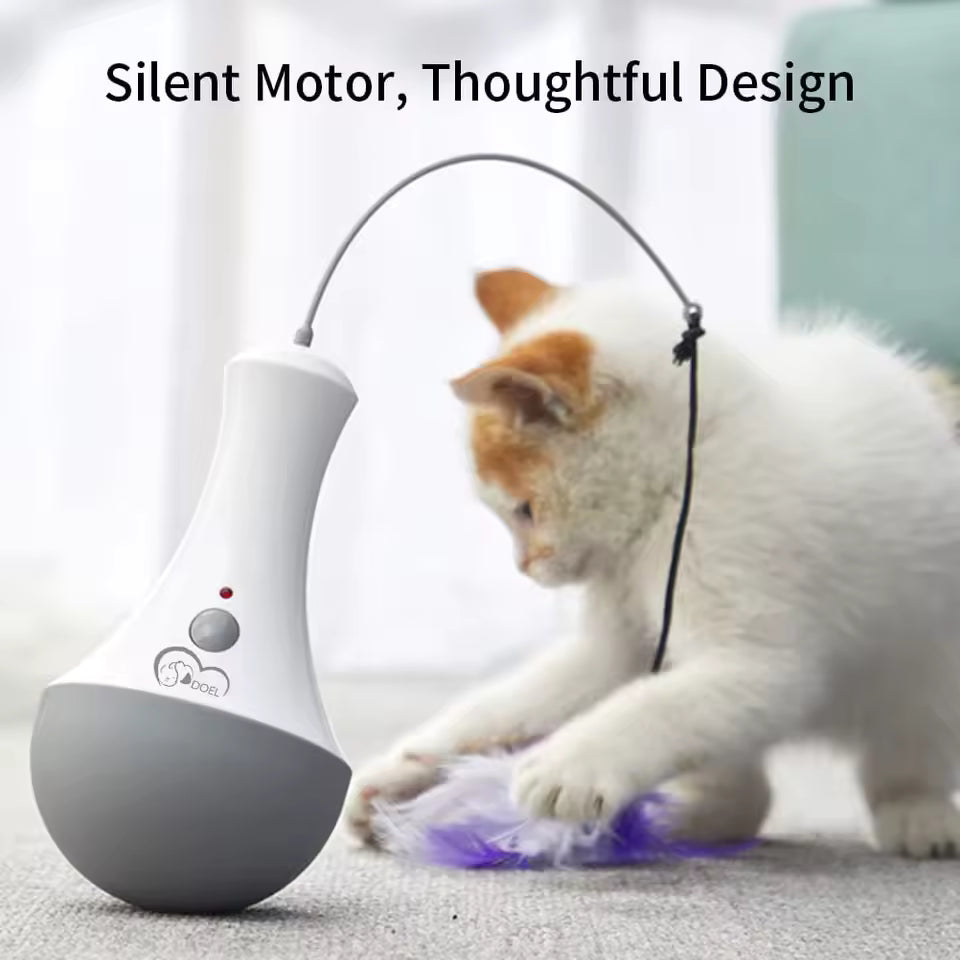 Cat Interactive Feather Toy – Automatic Teaser for Indoor Play & Exercise