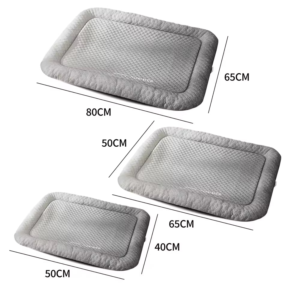 Pet Cooling Pad For Dogs Cats, Ice Silk Mat, Cool Bed Blanket, 3 Sizes Colors