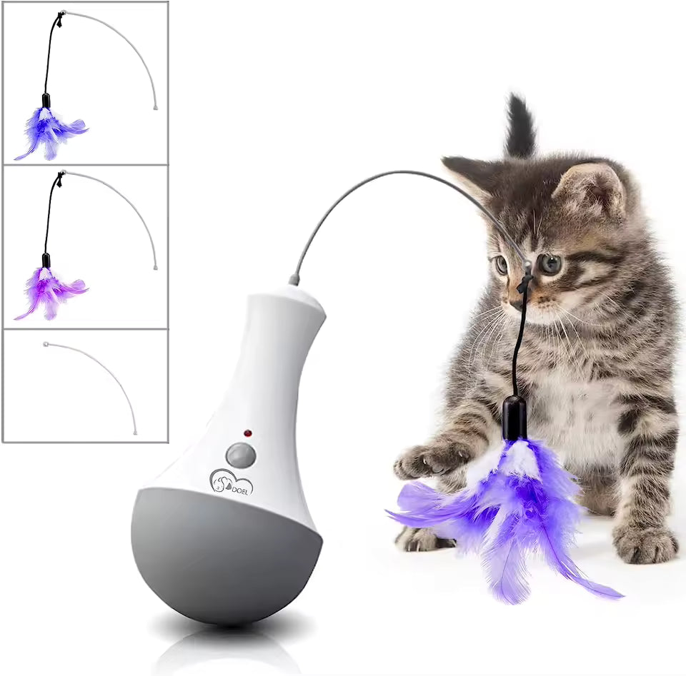 Cat Interactive Feather Toy – Automatic Teaser for Indoor Play & Exercise