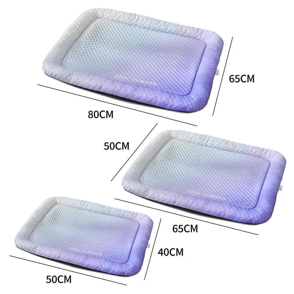 Pet Cooling Pad For Dogs Cats, Ice Silk Mat, Cool Bed Blanket, 3 Sizes Colors
