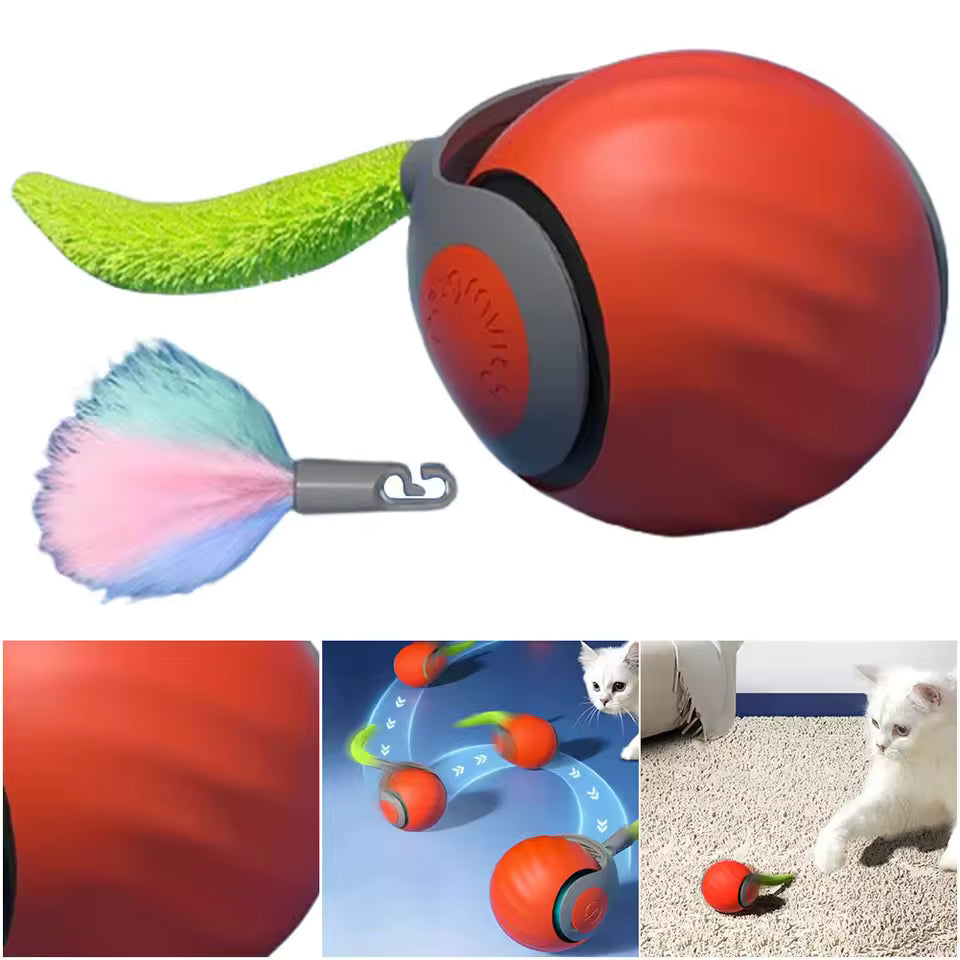 Smart Interactive Cat Toy Ball 2.0 – Automatic Rolling Ball with LED, Fun Exercise Toy for Cats